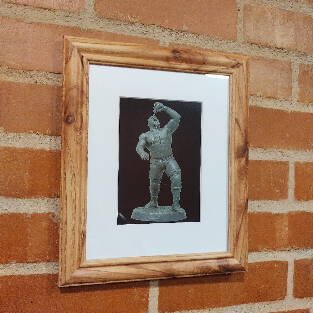 Stone Cold Steve Austin Retro WWF Wrestling Plastic Army Man Framed Art Print